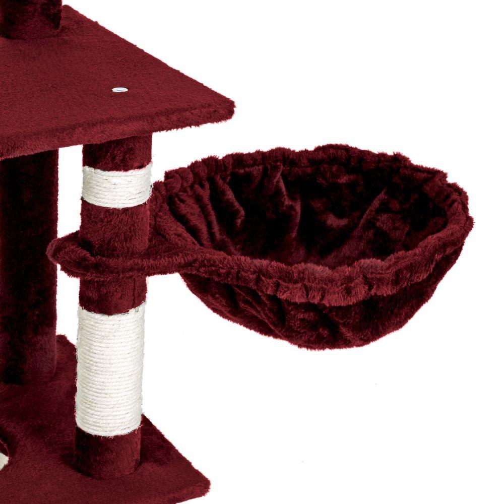 Arbre à chat 141 cm rouge bordeaux 3708104 - Helloshop26