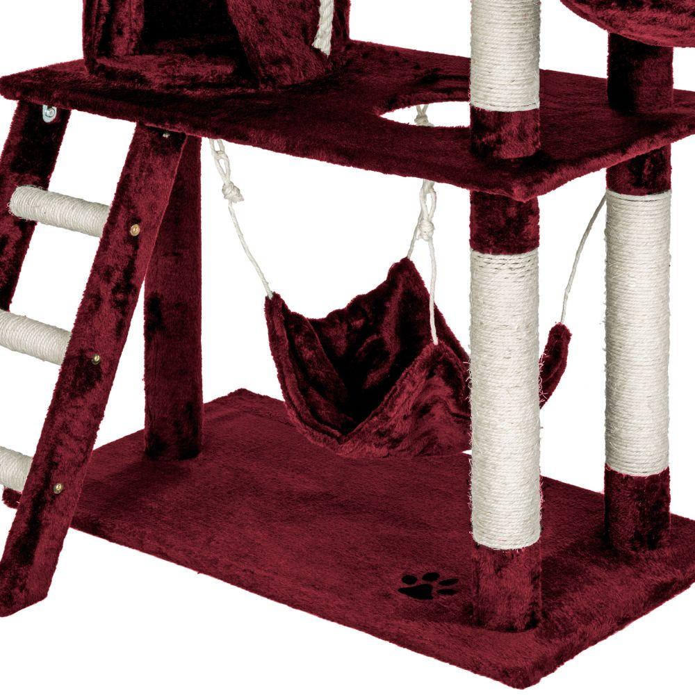 Arbre à chat 141 cm rouge bordeaux 3708104 - Helloshop26