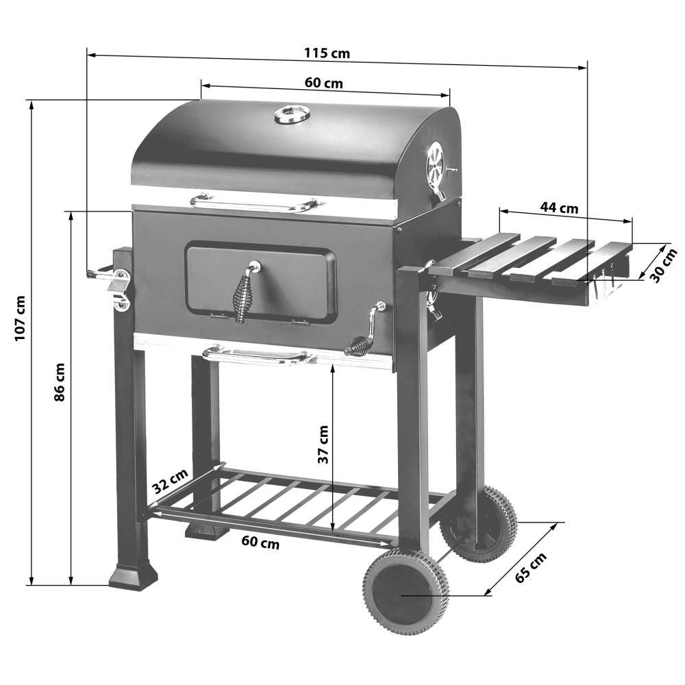 Barbecue charbon avec grille à hauteur réglable 1508003 - Helloshop26