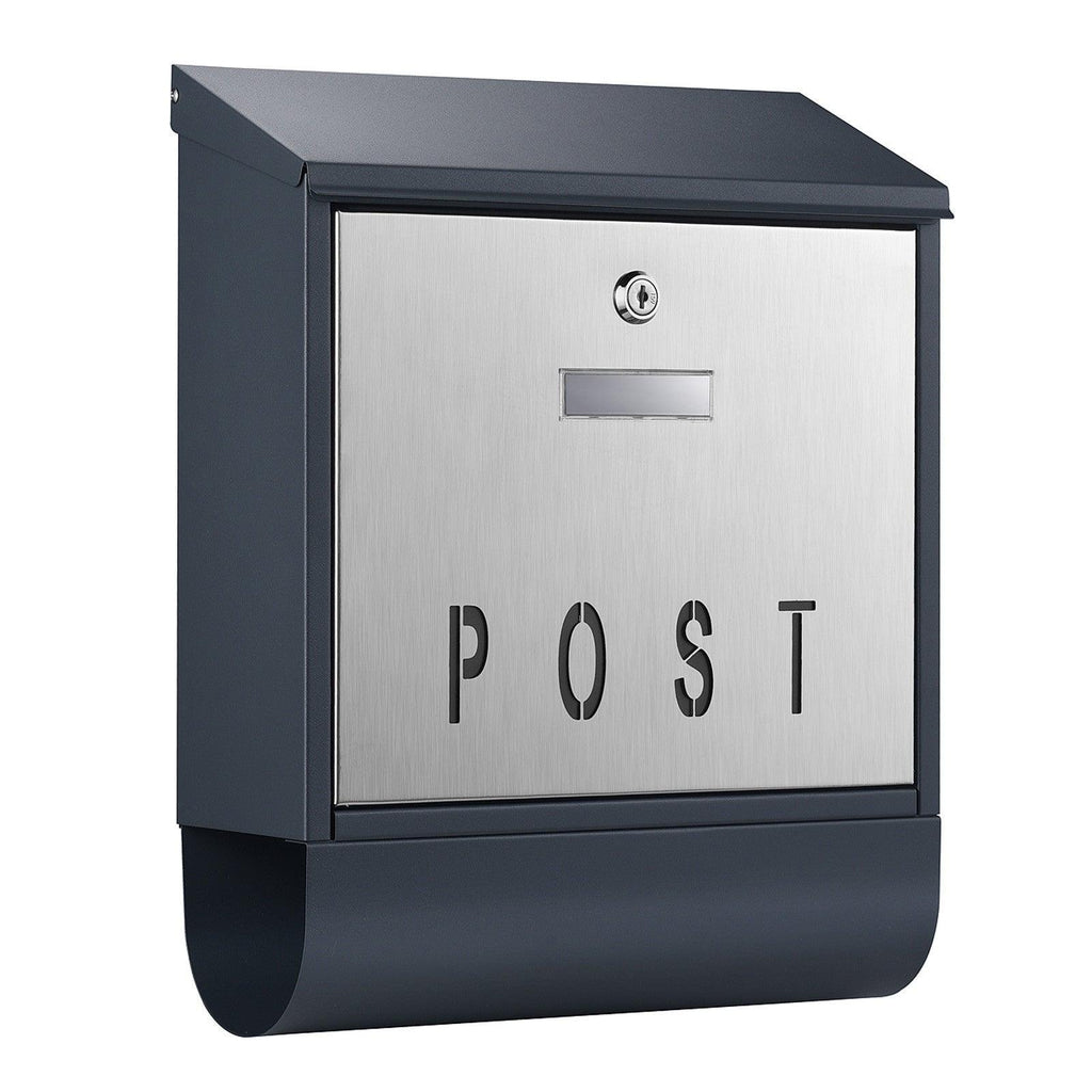 Boîte aux lettres murale avec porte-journaux clés facile à installer design  moderne 37 cm gris anthracite - La Poste