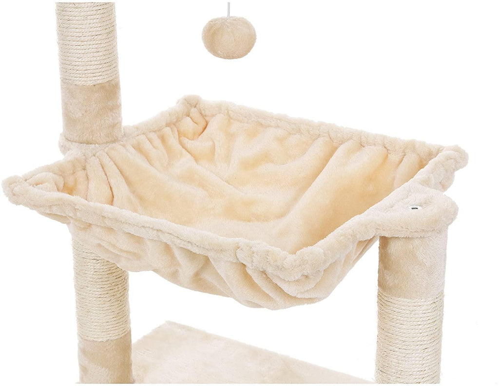 Arbre à chat griffoir niches colonnes renforcées 70 cm beige 12_0000155 - Helloshop26