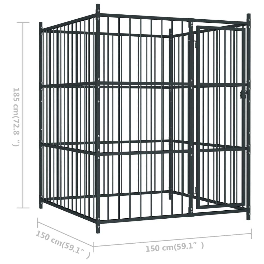 Chenil extérieur cage enclos parc animaux chien d'extérieur pour chiens 185 cm 02_0000340 - Helloshop26