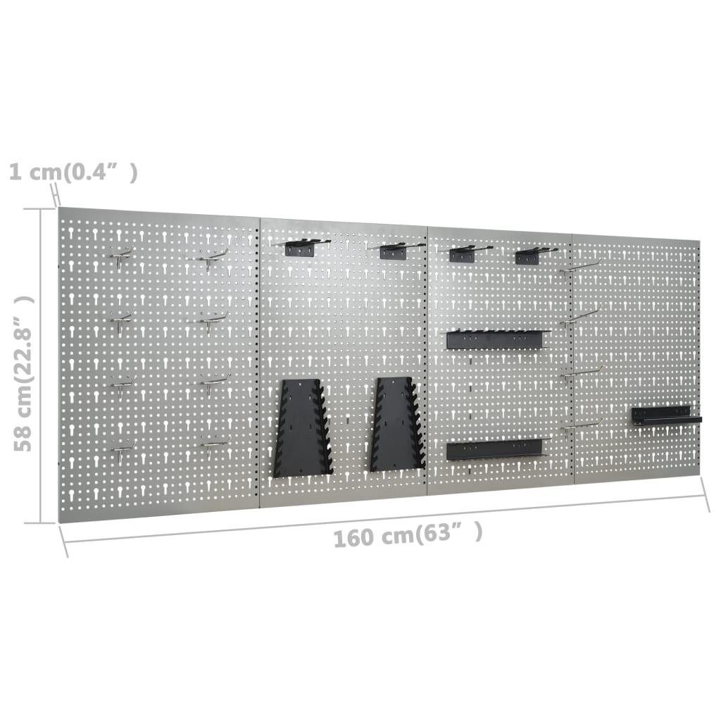 Etabli et 4 panneaux muraux et 2 armoires table de travail poste de travail rangement stockage d'outils etabli d'atelier garage 02_0003670 - Helloshop26