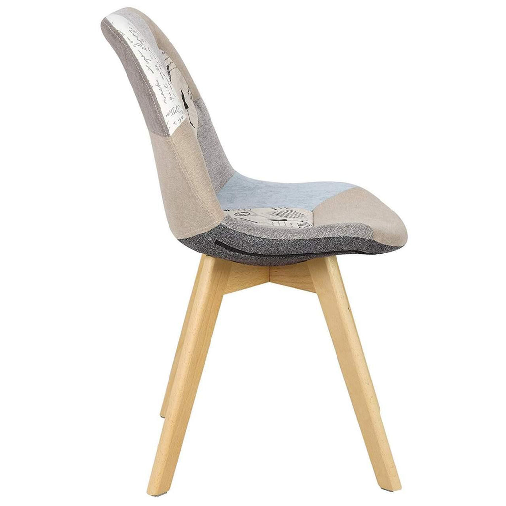 Chaise de salle à manger bois et lin gris 19_0000384 - Helloshop26