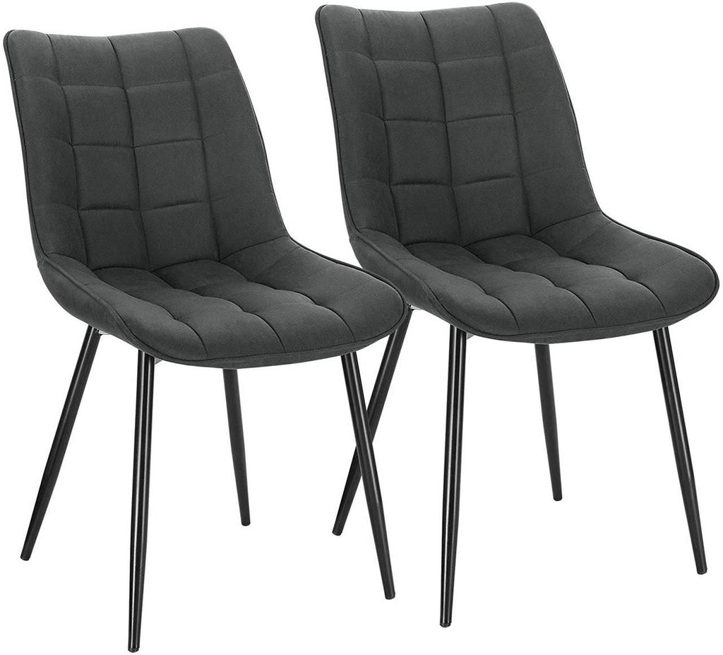 Chaises de cuisine 2 pièces en tissu anthracite 19_0000188 - Helloshop26