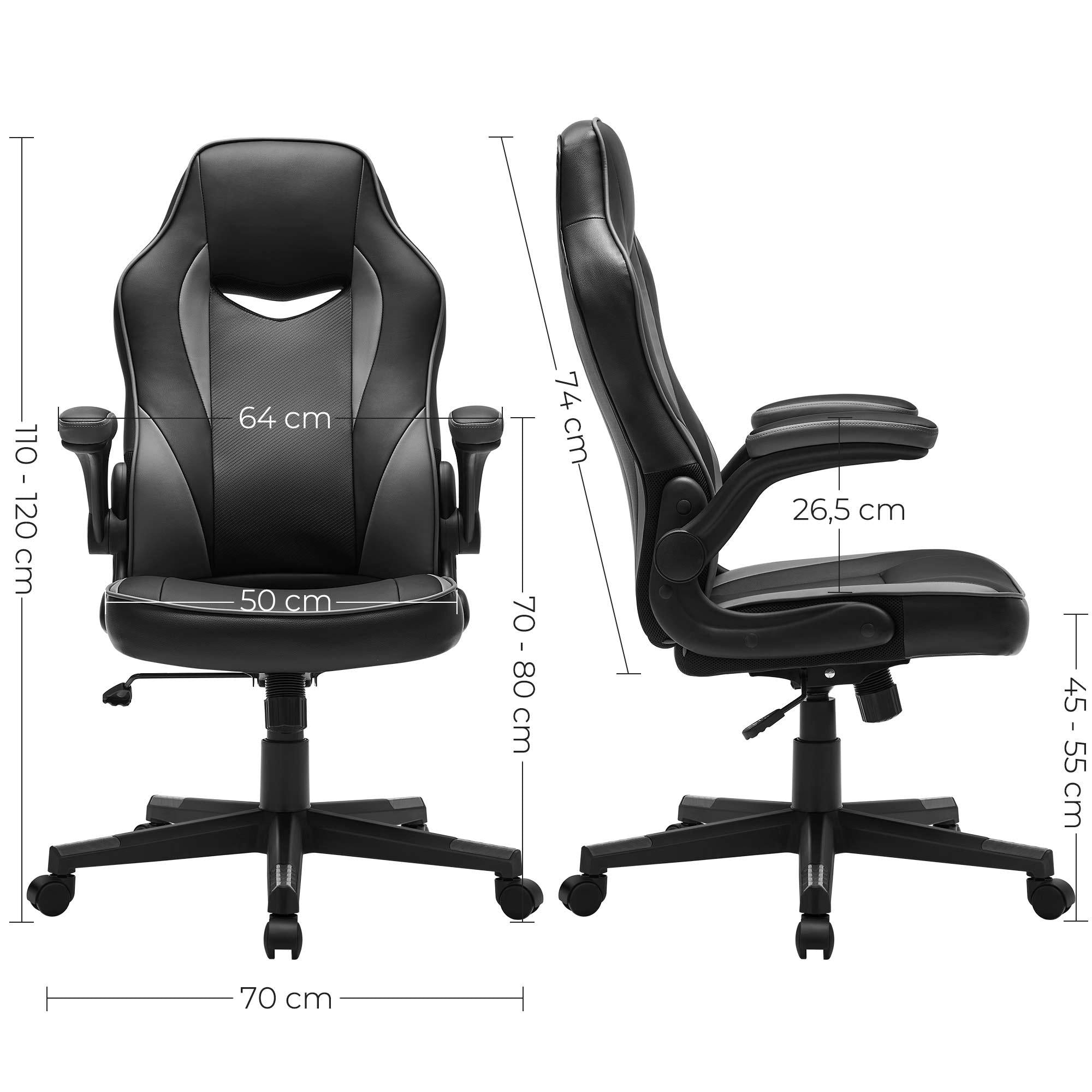 Chaise Gaming, Fauteuil gamer pivotant, Siege ergonomique, Dossier