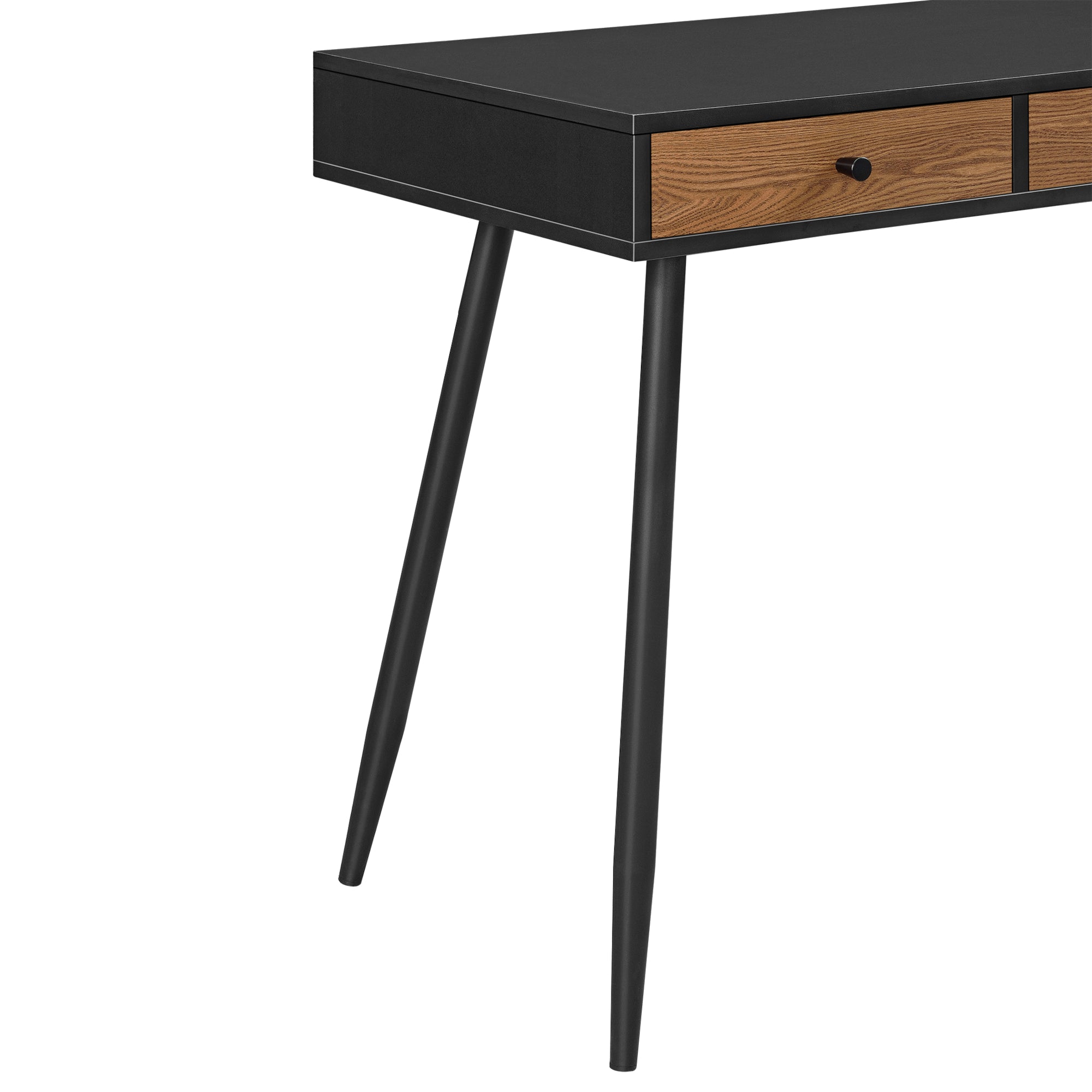 Bureau Stylé à 3 Tiroirs Table Rectangulaire Design avec Pieds en Métal  Panneau de Particules 75 x 115 x 48 cm Effet Bois Foncé Noir : :  Cuisine et Maison