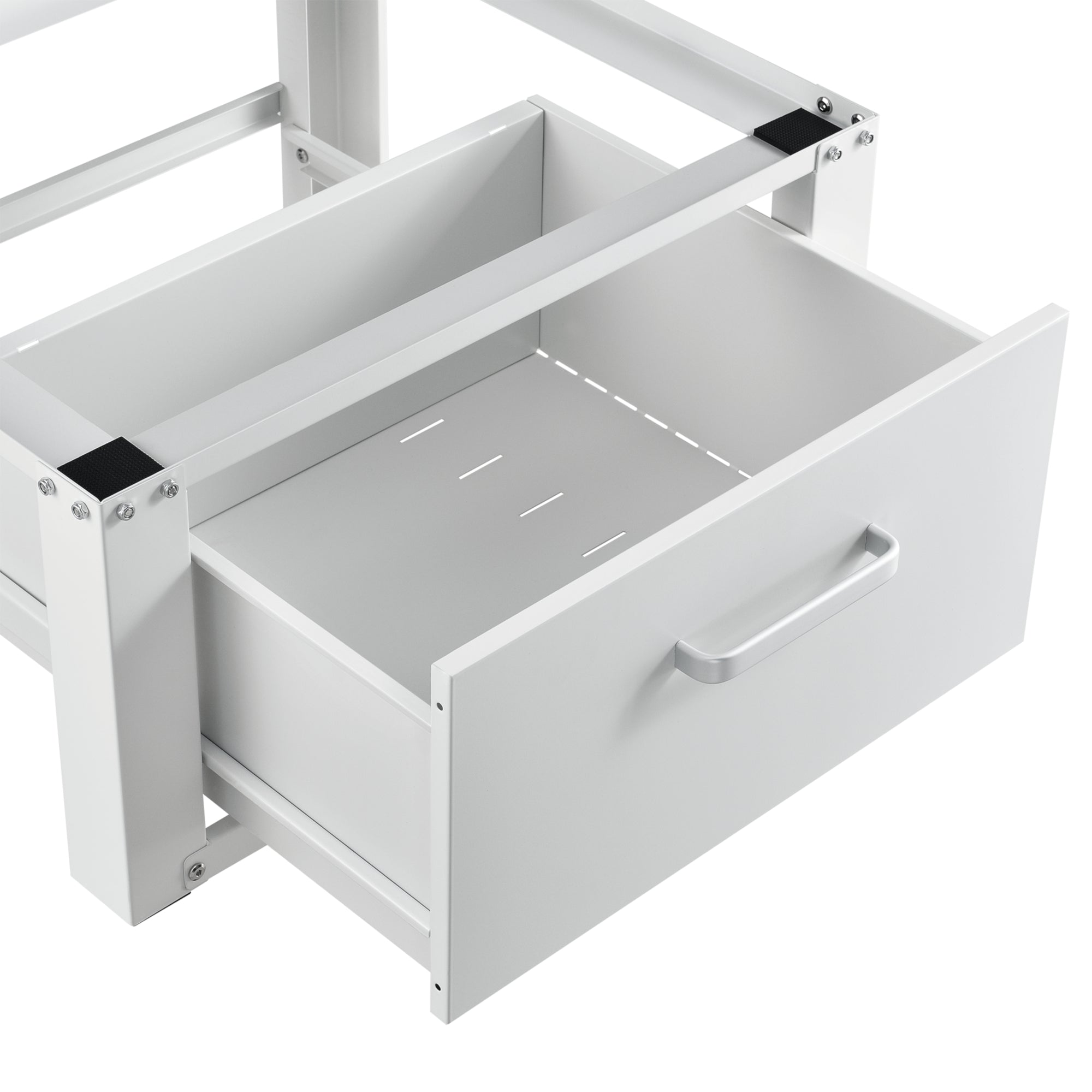 en.casa] Kit de Superposition Intercalaire Lave-Linge Sèche-Linge Support  de Lave-Linge Acier Aluminium Blanc 63 x 54 x 31 cm
