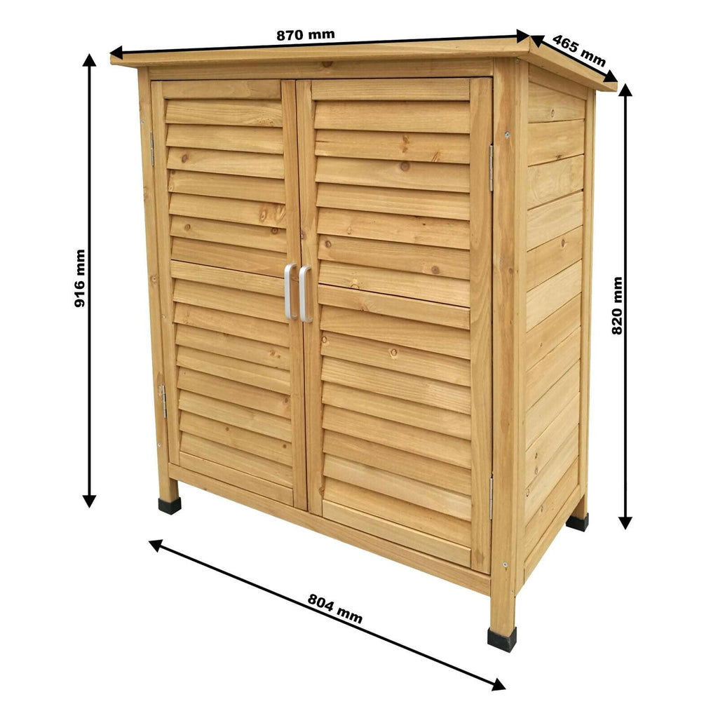 Cabane abri de jardin doubles portes 87 x 46 x 91 cm bois épicéa 16_0002173 - Helloshop26