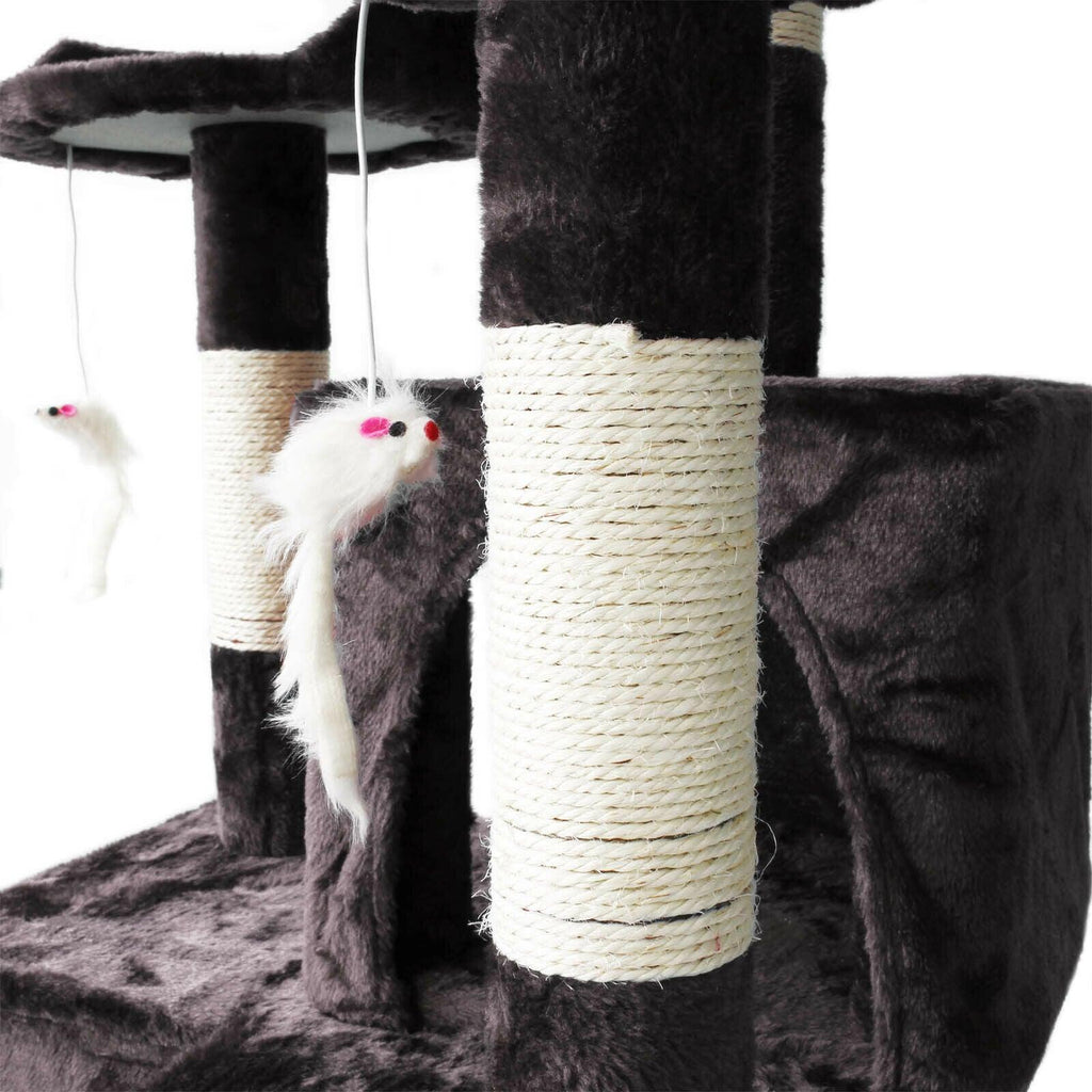 Arbre à chat corde en sisal griffoir grattoir jeux plateforme 170 cm gris 16_0000010 - Helloshop26