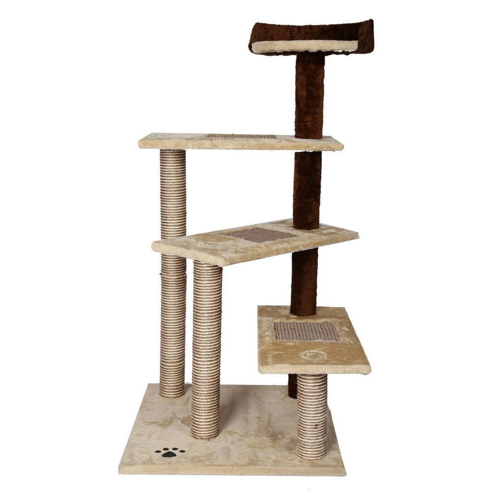 Arbre à chat 100 cm corde sisal bicolore griffoir grattoir jeux beige et marron 16_0000001 - Helloshop26