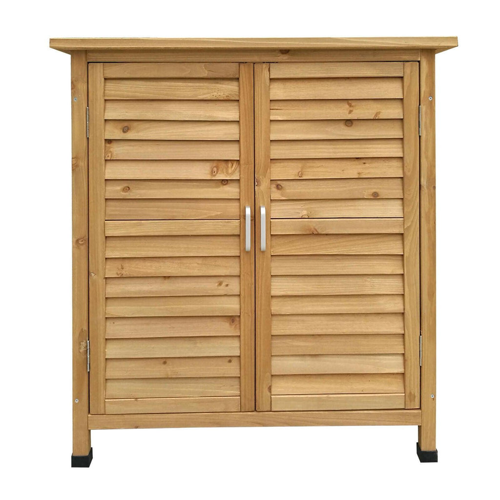 Cabane abri de jardin doubles portes 87 x 46 x 91 cm bois épicéa 16_0002173 - Helloshop26